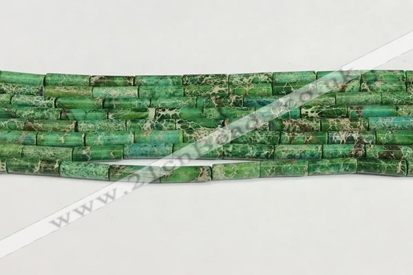 CDE1427 15.5 inches 4*13mm tube sea sediment jasper beads wholesale