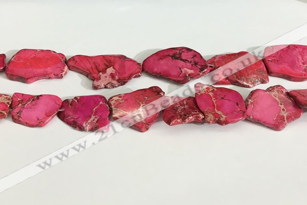 CDE1433 25*35mm - 35*45mm freefrom sea sediment jasper slab beads