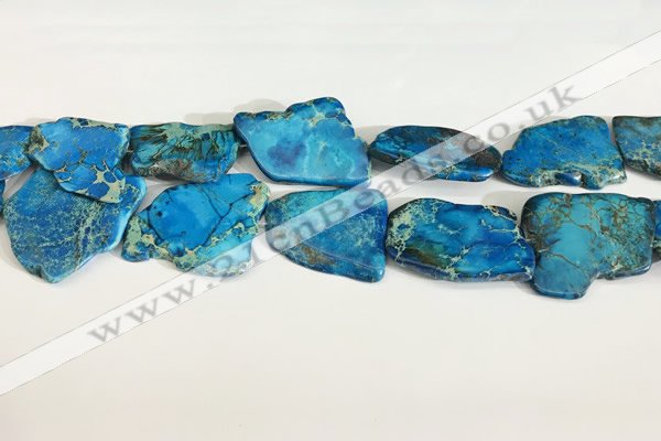 CDE1435 25*35mm - 35*45mm freefrom sea sediment jasper slab beads