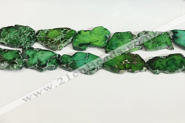 CDE1436 25*35mm - 35*45mm freefrom sea sediment jasper slab beads