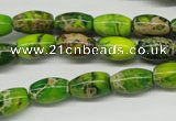 CDE145 15.5 inches 8*12mm rice dyed sea sediment jasper beads