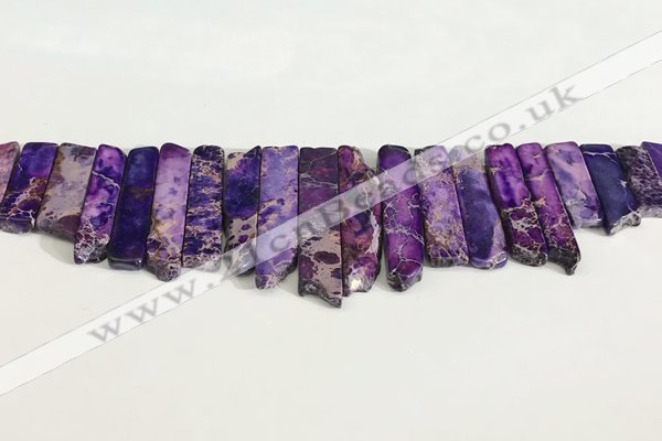 CDE1451 Top drilled 8*15mm - 10*60mm sticks sea sediment jasper beads