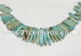 CDE1461 Top drilled 5*15mm - 6*45mm sticks sea sediment jasper beads