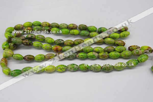 CDE147 15.5 inches 10*15mm rice dyed sea sediment jasper beads