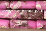 CDE1474 15.5 inches 4*13mm tube synthetic sea sediment jasper beads