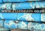 CDE1475 15.5 inches 4*13mm tube synthetic sea sediment jasper beads