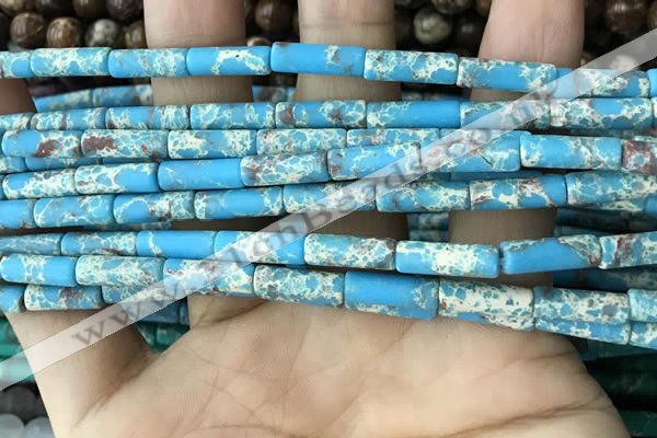 CDE1475 15.5 inches 4*13mm tube synthetic sea sediment jasper beads