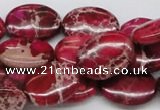 CDE15 15.5 inches 15*20mm oval dyed sea sediment jasper beads