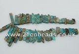 CDE1502 Top drilled 8*20mm - 10*55mm sticks sea sediment jasper beads