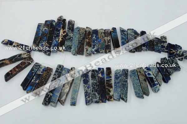 CDE1503 Top drilled 8*20mm - 10*55mm sticks sea sediment jasper beads