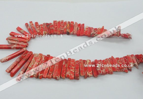 CDE1509 Top drilled 5*15mm - 6*55mm sticks sea sediment jasper beads