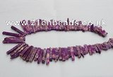 CDE1511 Top drilled 5*15mm - 6*55mm sticks sea sediment jasper beads