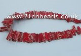 CDE1512 Top drilled 5*15mm - 6*55mm sticks sea sediment jasper beads