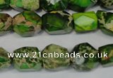 CDE155 15.5 inches 10*12mm faceted nugget dyed sea sediment jasper beads
