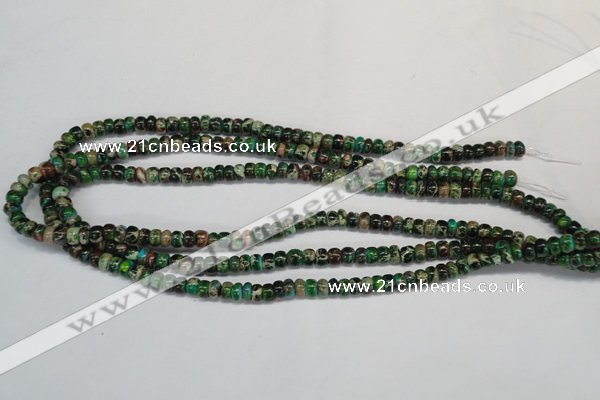 CDE159 15.5 inches 4*6mm rondelle dyed sea sediment jasper beads