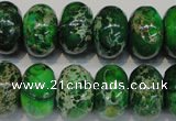 CDE165 15.5 inches 11*18mm rondelle dyed sea sediment jasper beads