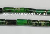 CDE166 15.5 inches 6*12mm tube dyed sea sediment jasper beads