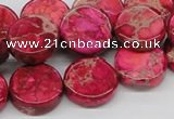 CDE17 15.5 inches 16mm coin dyed sea sediment jasper beads