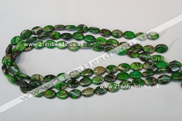 CDE180 15.5 inches 10*14mm oval dyed sea sediment jasper beads