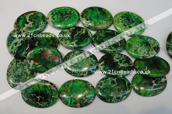 CDE189 15.5 inches 35*45mm oval dyed sea sediment jasper beads