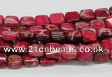 CDE19 15.5 inches 8*8mm square dyed sea sediment jasper beads