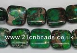 CDE193 15.5 inches 14*14mm square dyed sea sediment jasper beads