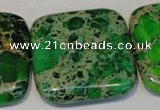 CDE196 15.5 inches 34*34mm square dyed sea sediment jasper beads