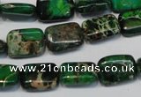 CDE199 15.5 inches 10*14mm rectangle dyed sea sediment jasper beads