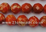 CDE2102 15.5 inches 10mm faceted round dyed sea sediment jasper beads