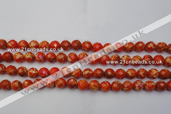 CDE2102 15.5 inches 10mm faceted round dyed sea sediment jasper beads