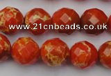 CDE2103 15.5 inches 12mm faceted round dyed sea sediment jasper beads