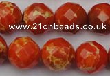 CDE2106 15.5 inches 18mm faceted round dyed sea sediment jasper beads