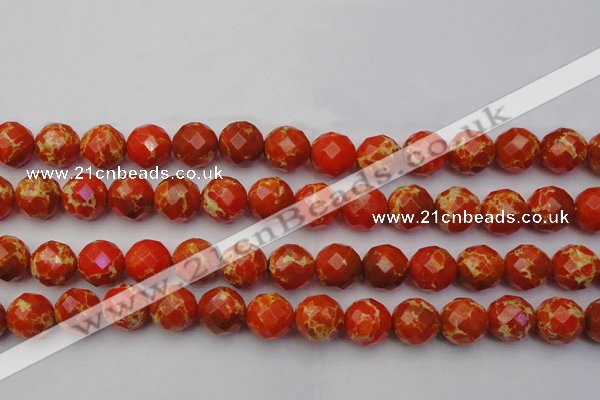 CDE2106 15.5 inches 18mm faceted round dyed sea sediment jasper beads