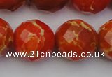 CDE2109 15.5 inches 24mm faceted round dyed sea sediment jasper beads