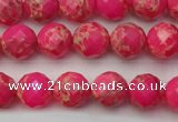 CDE2110 15.5 inches 6mm faceted round dyed sea sediment jasper beads