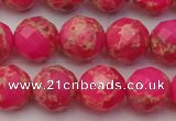 CDE2113 15.5 inches 12mm faceted round dyed sea sediment jasper beads