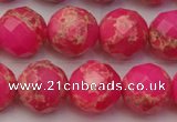 CDE2115 15.5 inches 16mm faceted round dyed sea sediment jasper beads