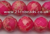 CDE2116 15.5 inches 18mm faceted round dyed sea sediment jasper beads