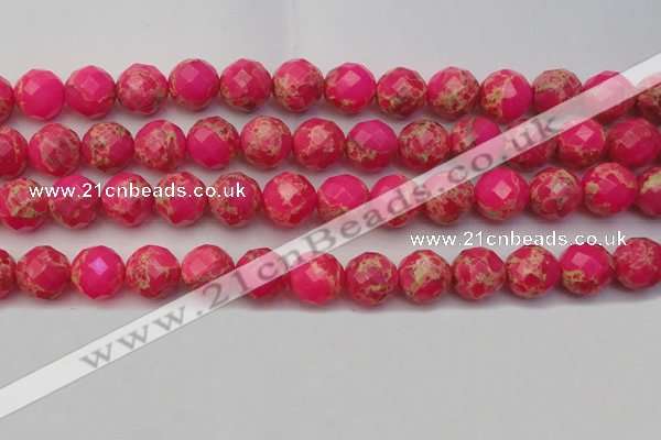 CDE2116 15.5 inches 18mm faceted round dyed sea sediment jasper beads