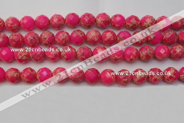 CDE2117 15.5 inches 20mm faceted round dyed sea sediment jasper beads