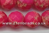 CDE2118 15.5 inches 22mm faceted round dyed sea sediment jasper beads