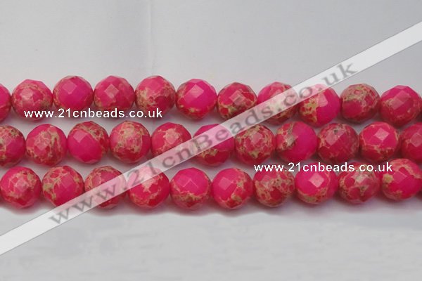 CDE2119 15.5 inches 24mm faceted round dyed sea sediment jasper beads