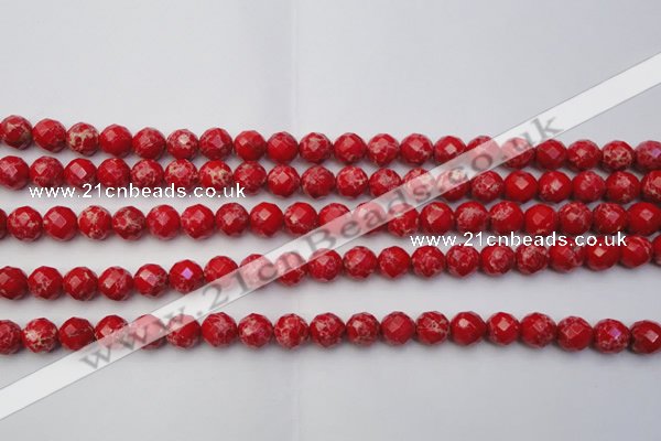 CDE2120 15.5 inches 6mm faceted round dyed sea sediment jasper beads