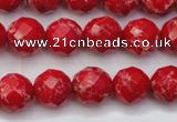 CDE2121 15.5 inches 8mm faceted round dyed sea sediment jasper beads