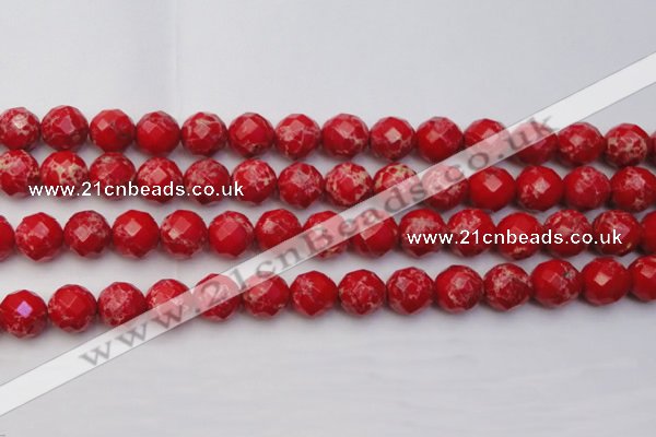 CDE2125 15.5 inches 16mm faceted round dyed sea sediment jasper beads