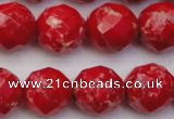 CDE2126 15.5 inches 18mm faceted round dyed sea sediment jasper beads