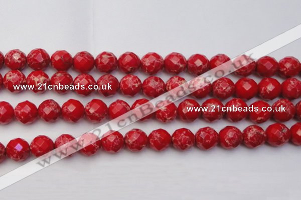 CDE2126 15.5 inches 18mm faceted round dyed sea sediment jasper beads