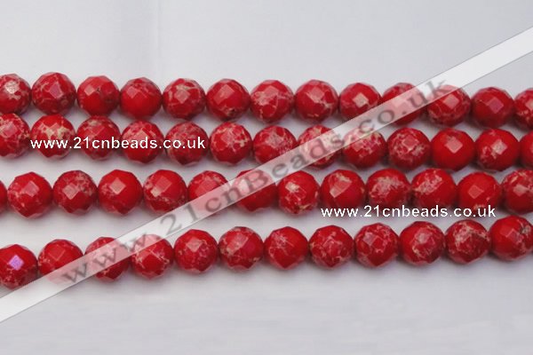 CDE2127 15.5 inches 20mm faceted round dyed sea sediment jasper beads