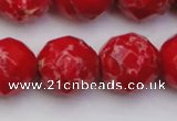 CDE2128 15.5 inches 22mm faceted round dyed sea sediment jasper beads