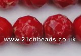 CDE2129 15.5 inches 24mm faceted round dyed sea sediment jasper beads